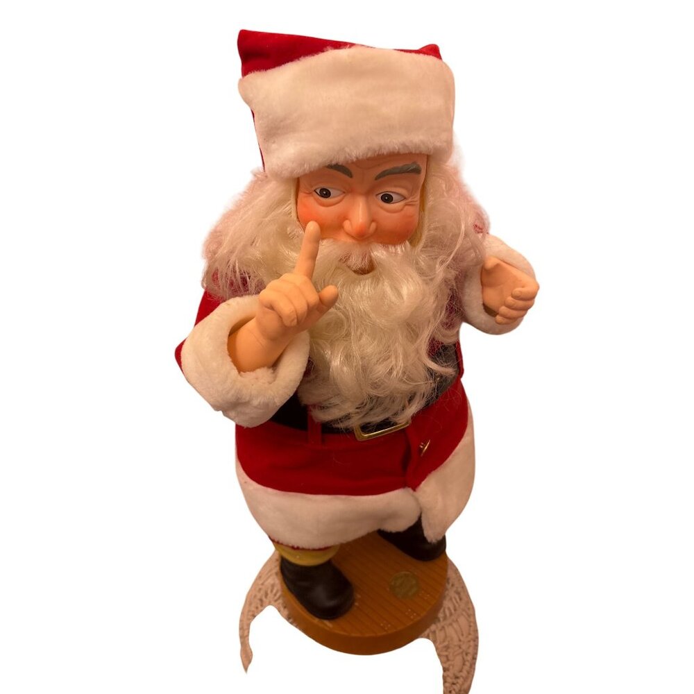 1991 Coca Cola Animated Santa Claus Christmas Decoration 24" Tall With Rotating